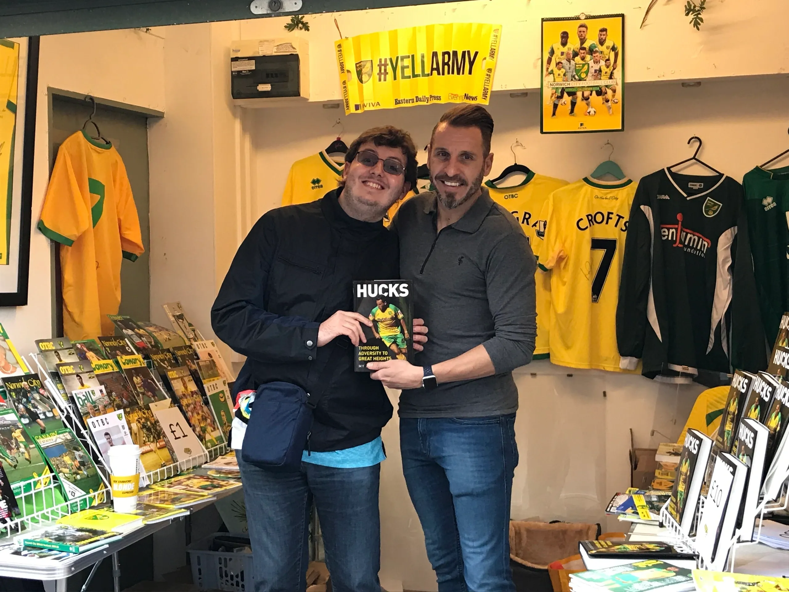 City legend Darren Huckerby visits our stall and donates signed copies of his book